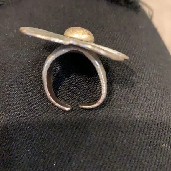 Metal Flower Adjustable Ring